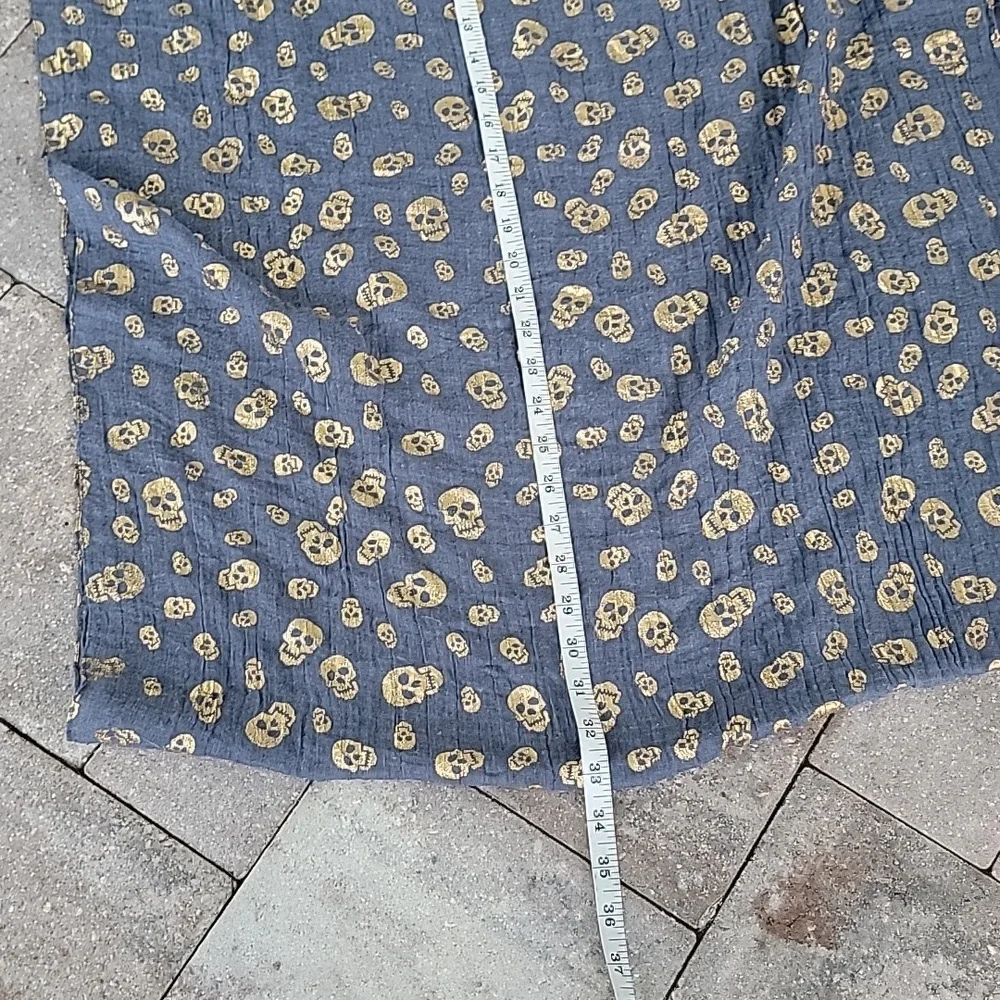 Evelyn K New York Gold Foil Skull Infinity Scarf